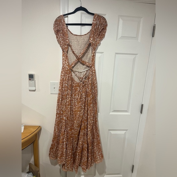 Free People ultra violet Maxi Dress Open Back in Tea Combo - Picture 4 of 5